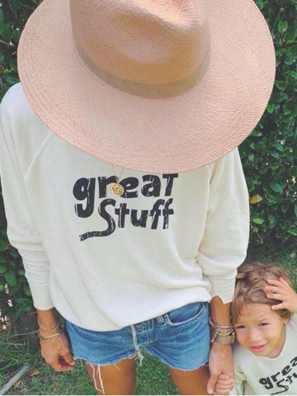THE GREAT. Great Stuff College Sweatshirt in Washed White size 1/S